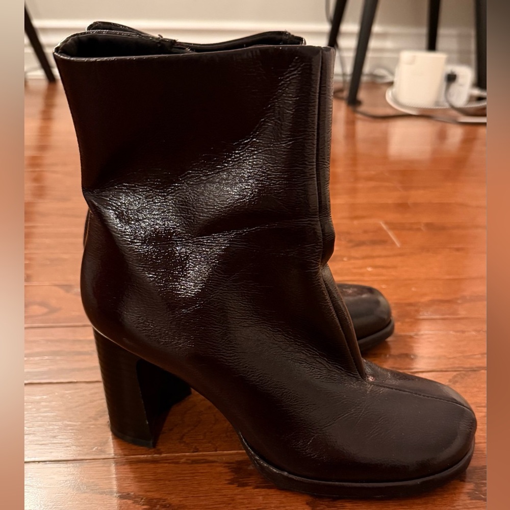 Burgundy Zara Black Heeled Boots